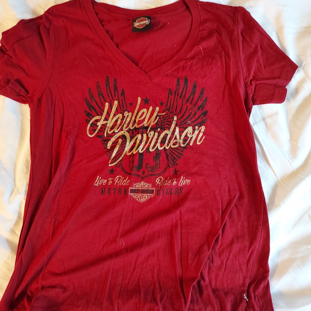 Harley Davidson Burgundy/Red Graphic T-Shirt